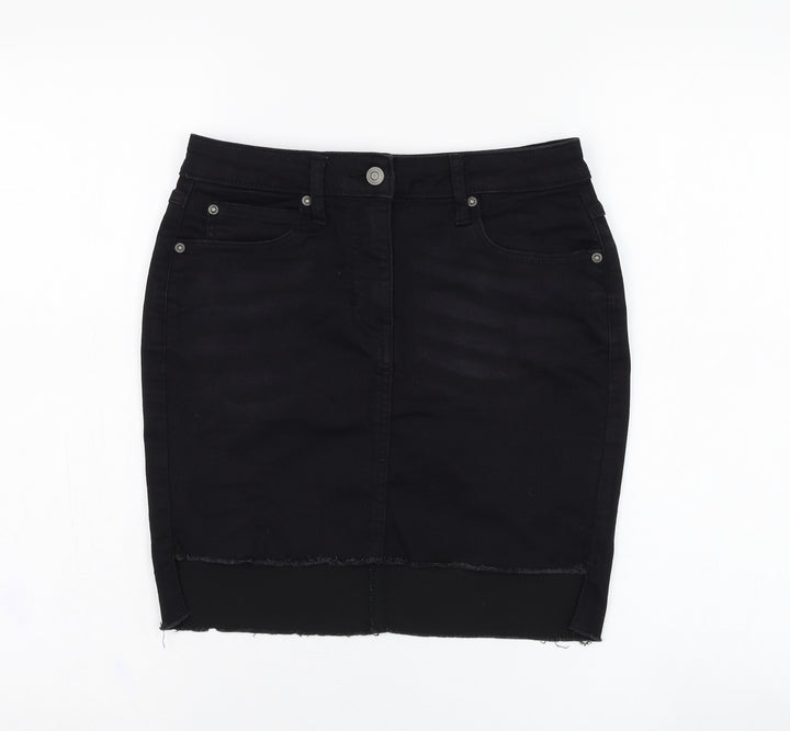 PARISIAN SIGNATURE Womens Black Cotton Straight & Pencil Skirt Size 8 Zip