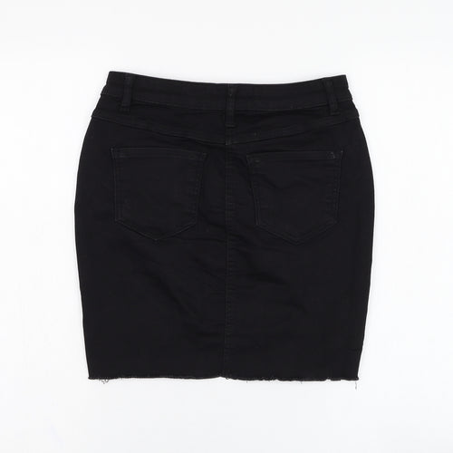 PARISIAN SIGNATURE Womens Black  Cotton Straight & Pencil Skirt Size 8   Zip