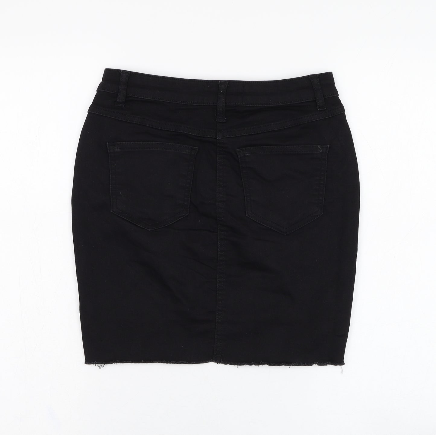 PARISIAN SIGNATURE Womens Black  Cotton Straight & Pencil Skirt Size 8   Zip