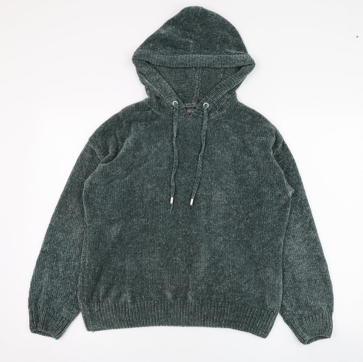 Primark Womens Green  Polyester Pullover Hoodie Size 6  Pullover