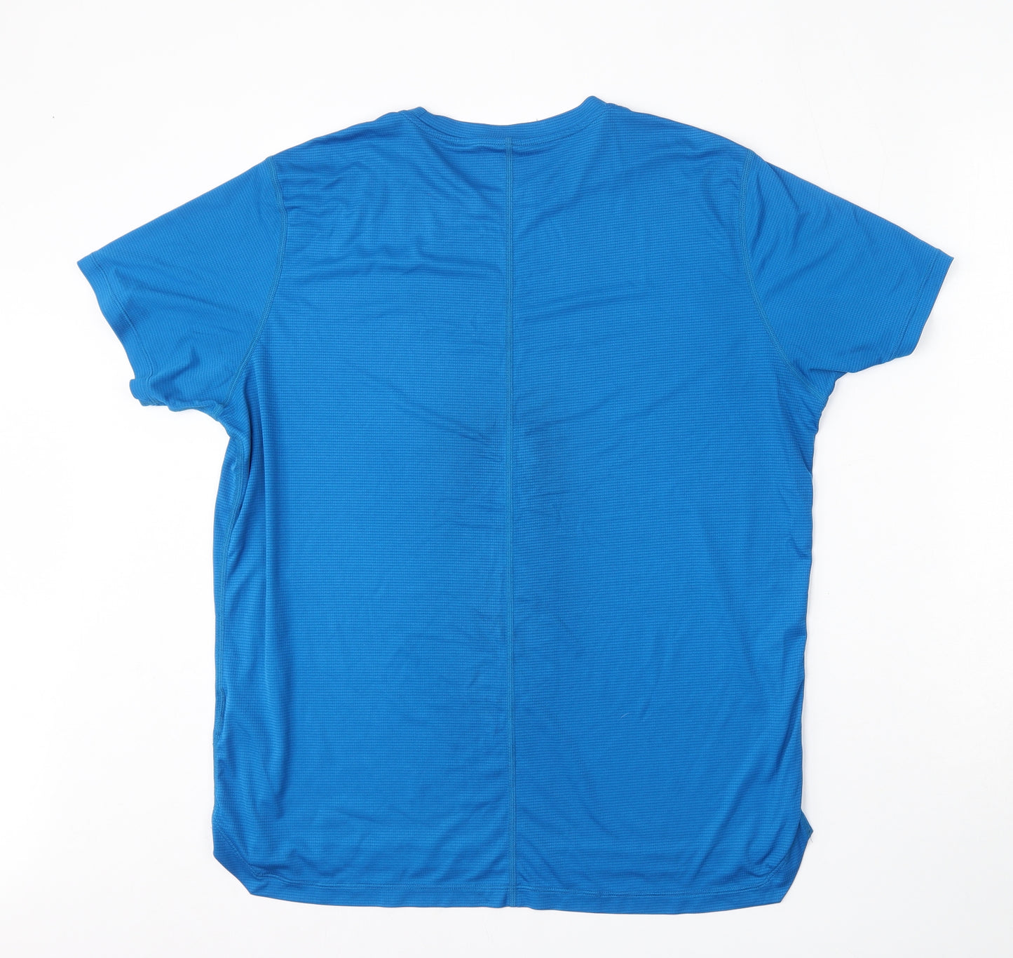 ASICS Mens Blue  Polyester Basic T-Shirt Size L Round Neck