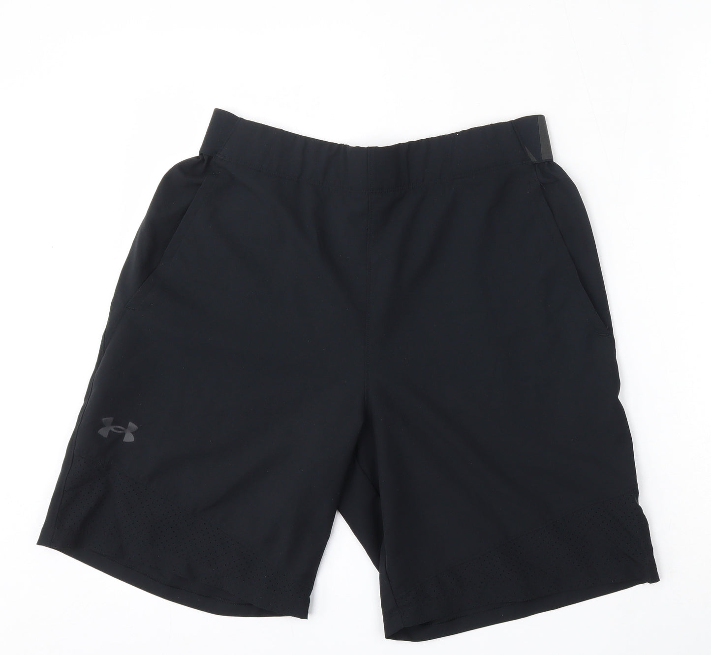 Under armour Mens Black  Polyester Athletic Shorts Size L L7 in Regular Drawstring