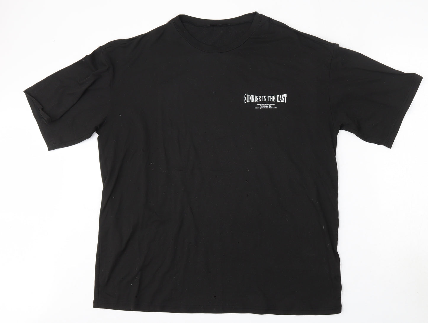 SheIn Womens Black  Polyester Basic T-Shirt Size M Round Neck