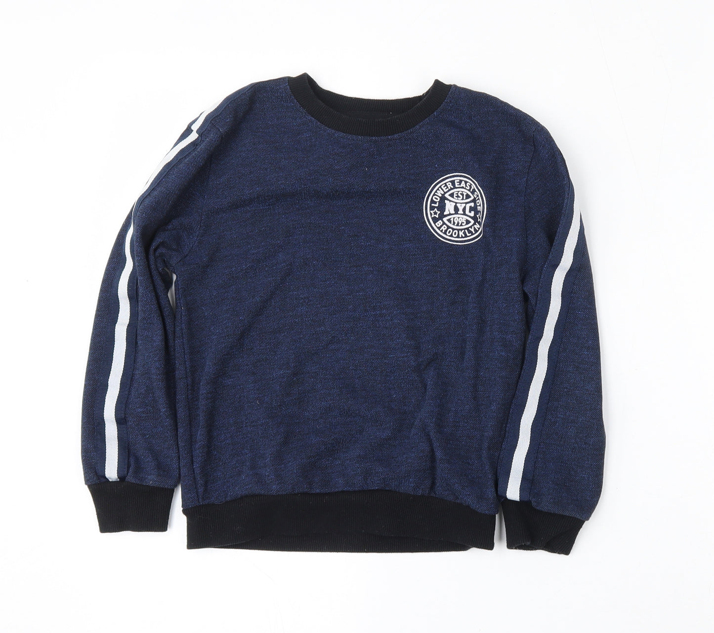 Primark Boys Blue Round Neck  Cotton Pullover Jumper Size 7-8 Years