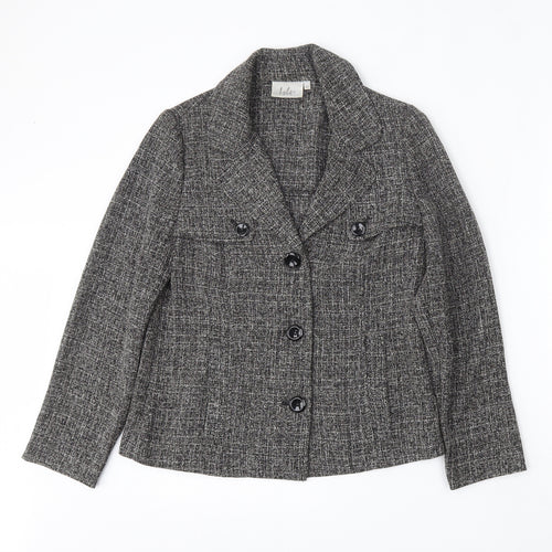 Isle Womens Grey  Polyester Jacket Blazer Size 10