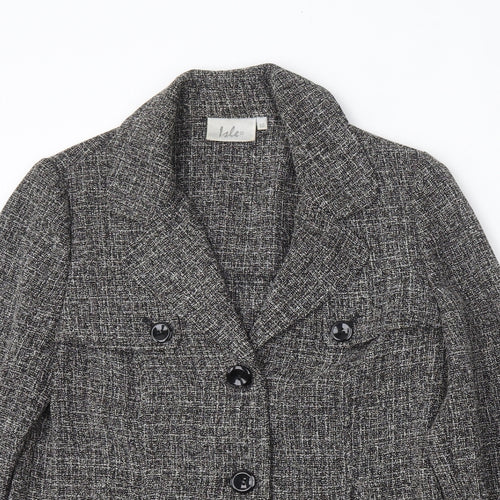 Isle Womens Grey  Polyester Jacket Blazer Size 10