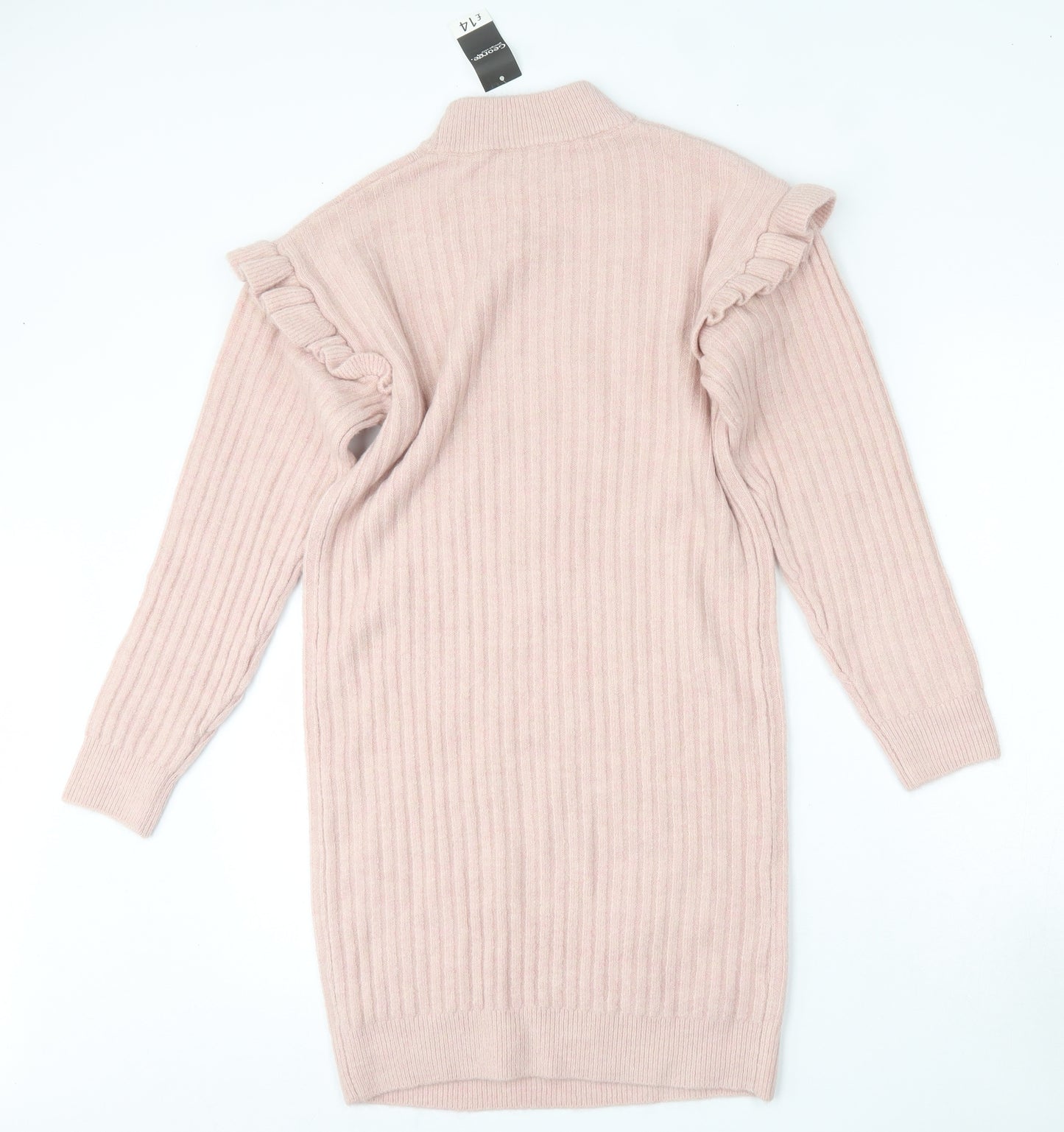 George Girls Pink  Acrylic Jumper Dress  Size 12-13 Years  Round Neck
