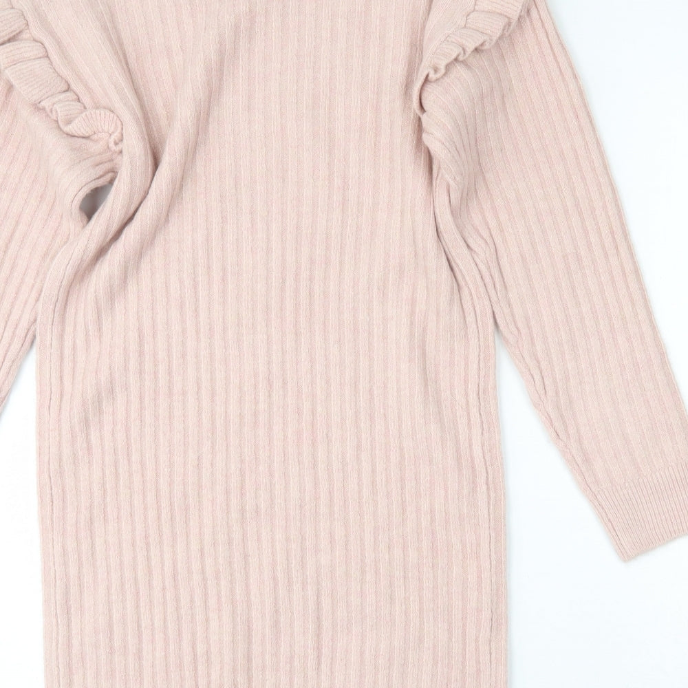 George Girls Pink  Acrylic Jumper Dress  Size 12-13 Years  Round Neck