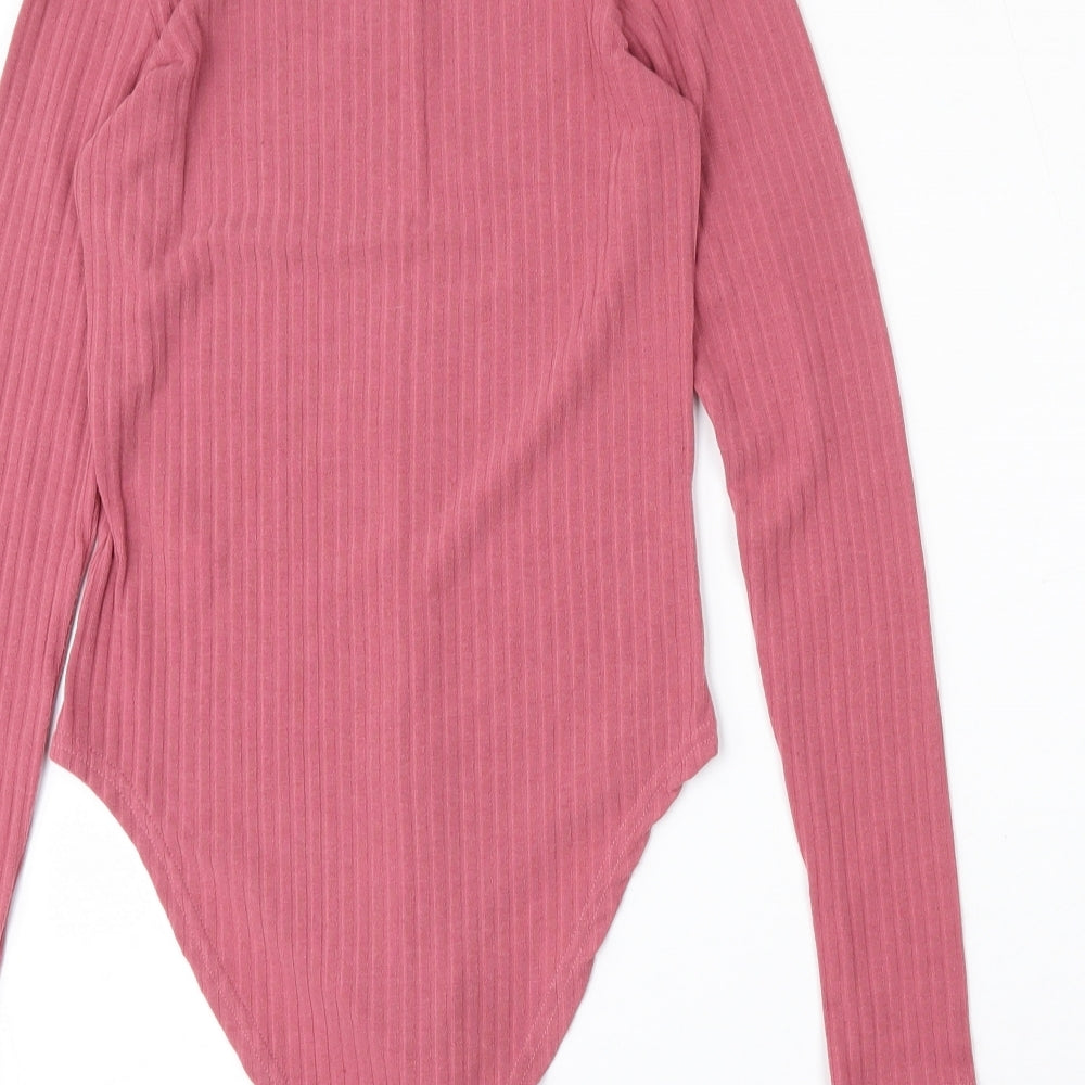 New Look Womens Pink  Polyester Bodysuit One-Piece Size 8