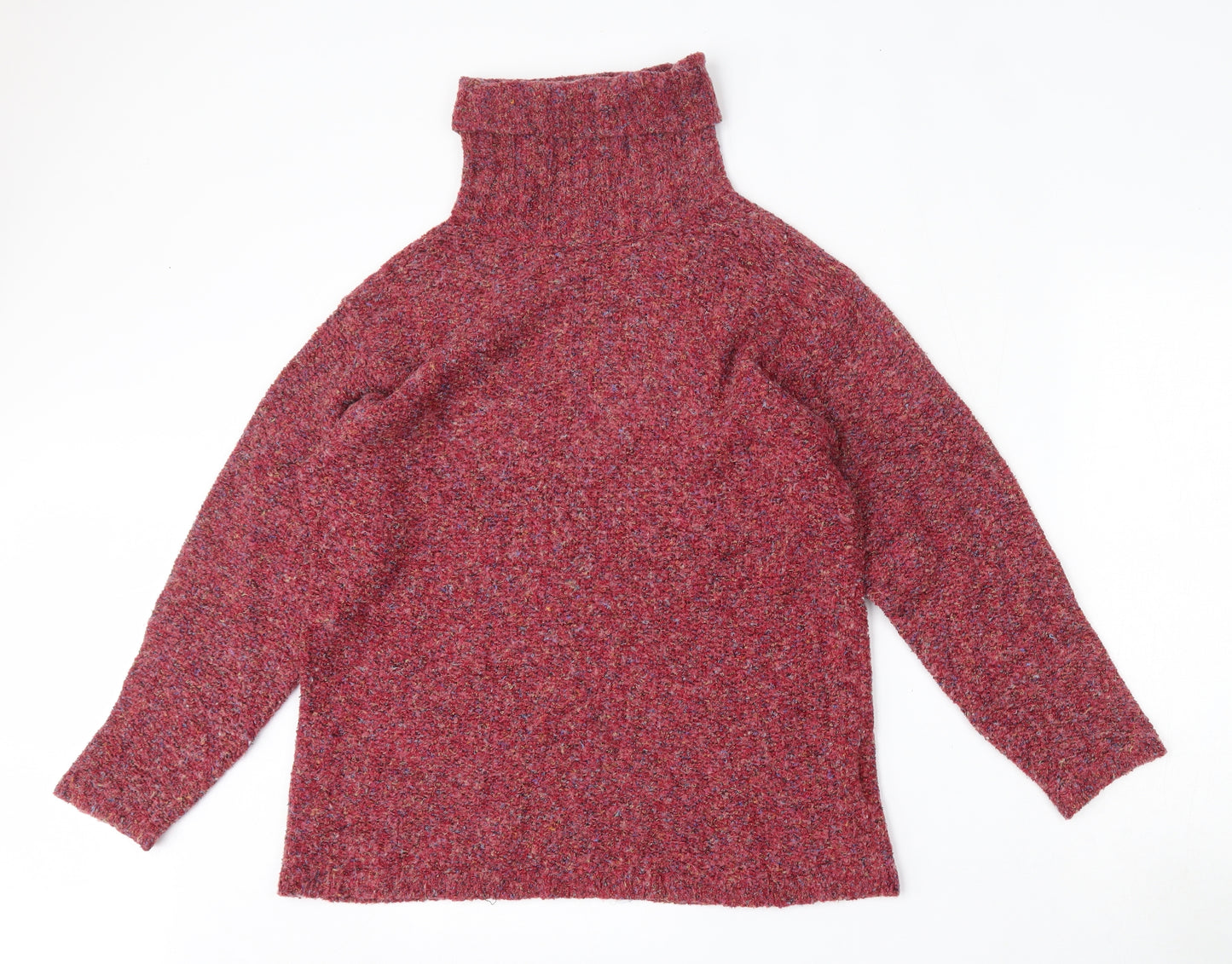 Signature Experience Womens Multicoloured Roll Neck  Acrylic Pullover Jumper Size M