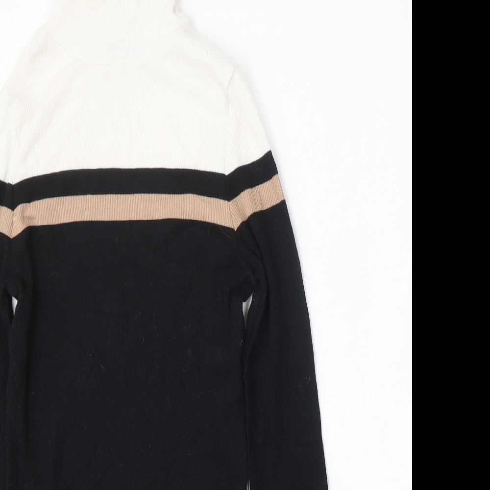 New Look Womens Multicoloured Roll Neck  Polyester Pullover Jumper Size 12