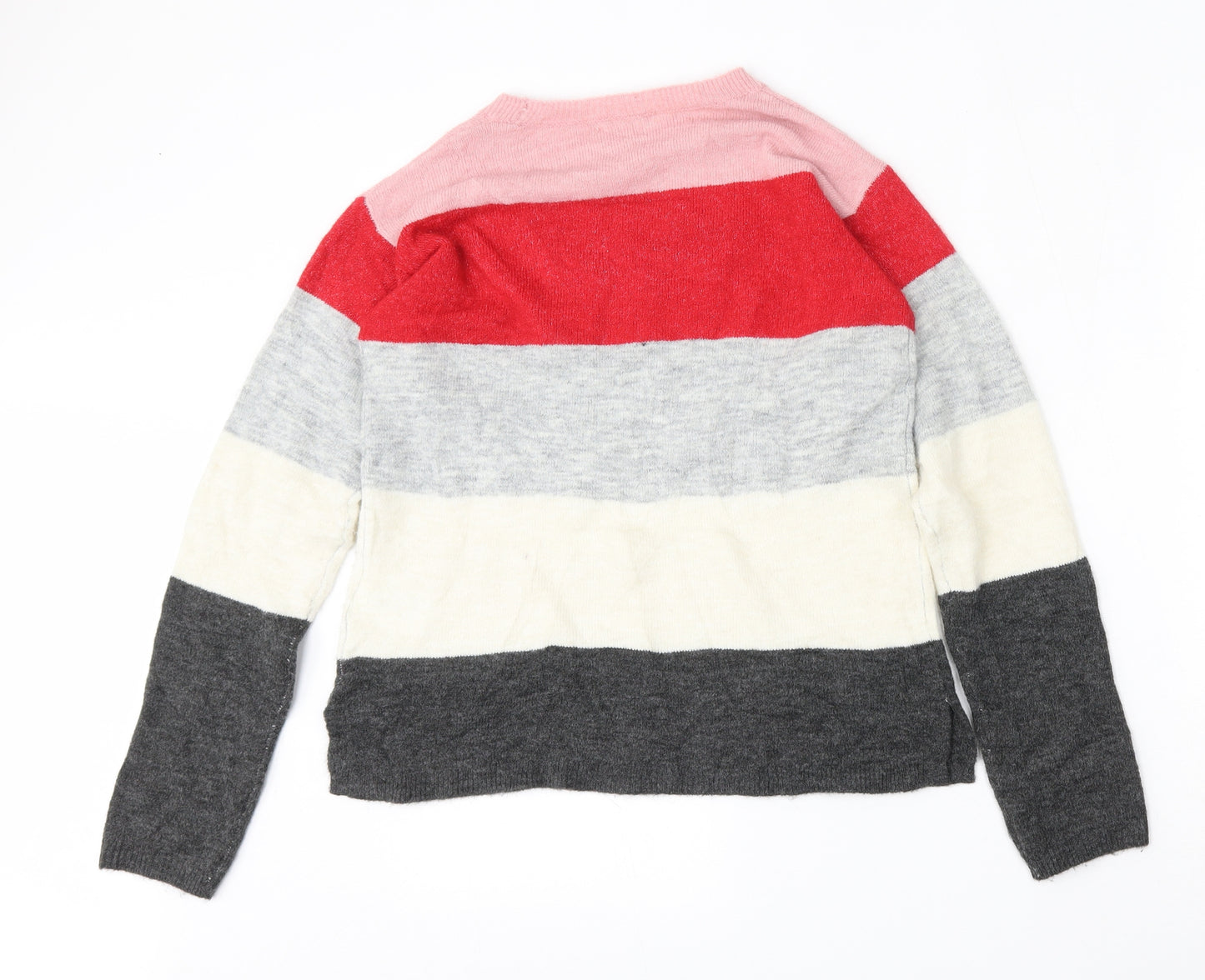 H&M Girls Multicoloured Round Neck  Acrylic Pullover Jumper Size 12 Years