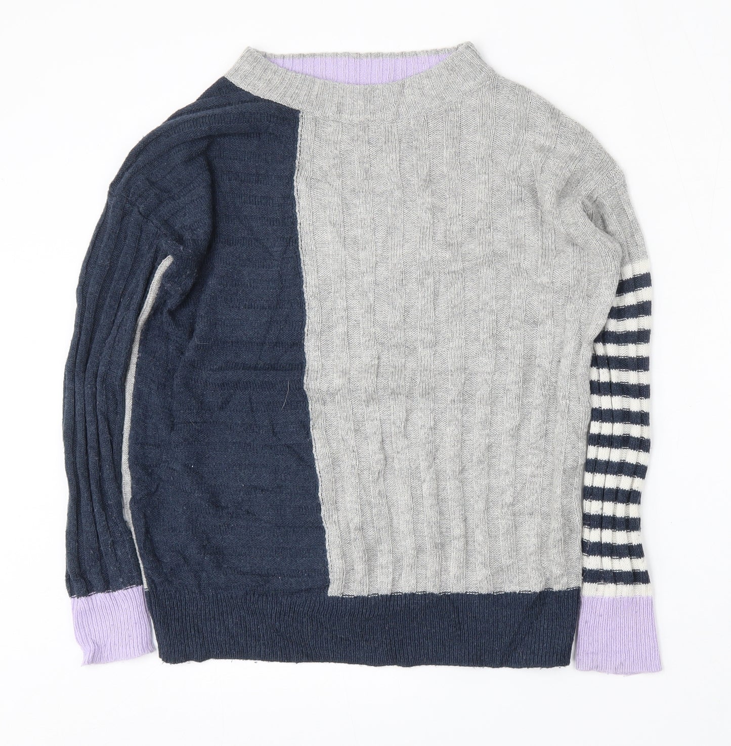 Marks and Spencer Womens Grey Round Neck  Acrylic Pullover Jumper Size XS