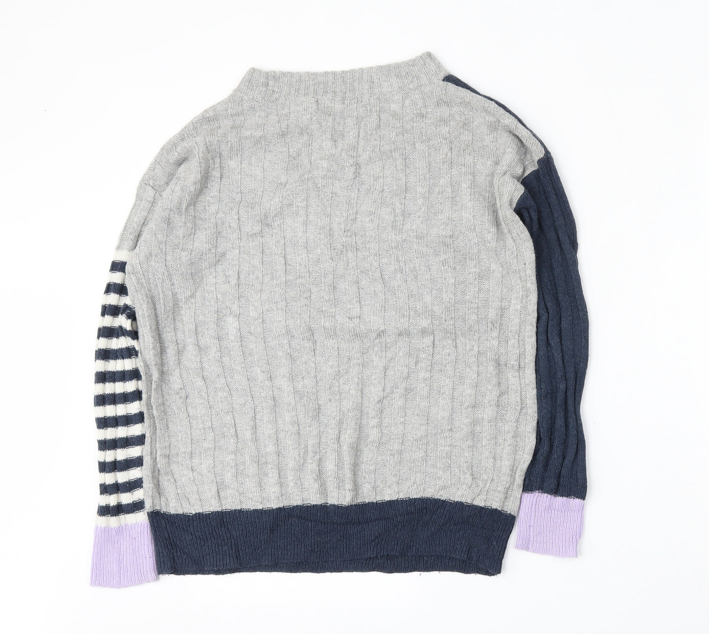 Marks and Spencer Womens Grey Round Neck  Acrylic Pullover Jumper Size XS