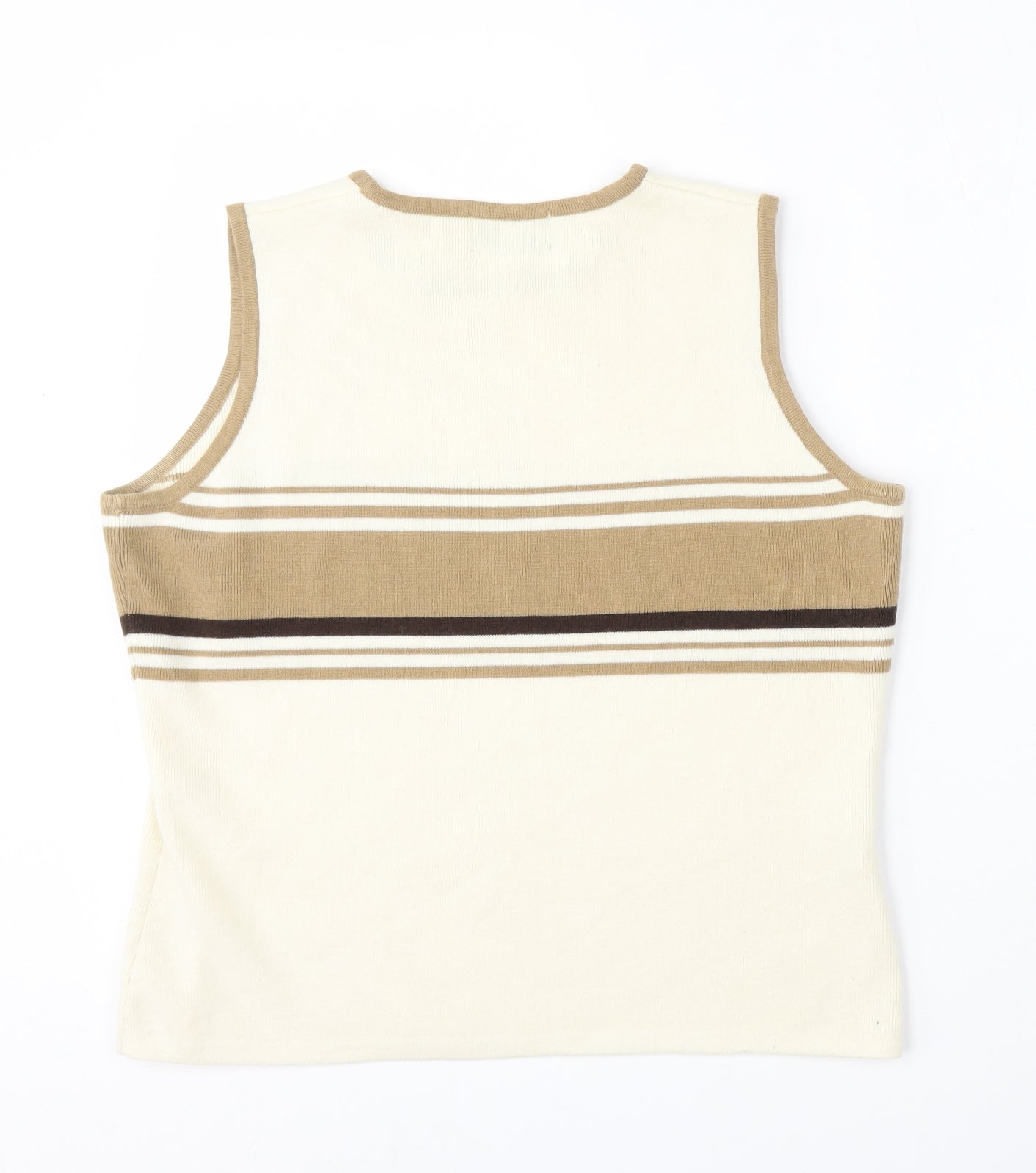 AMARANTO Womens White Round Neck  Acrylic Vest Jumper Size L