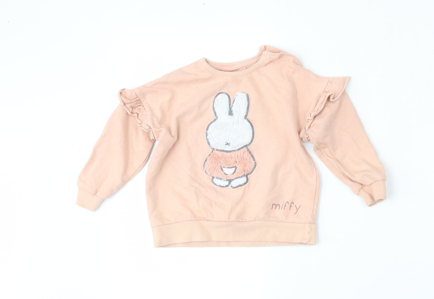 F&F Girls Pink  Cotton Pullover Jumper Size 12-18 Months