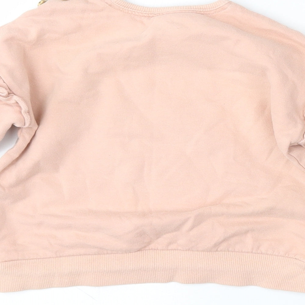 F&F Girls Pink  Cotton Pullover Jumper Size 12-18 Months