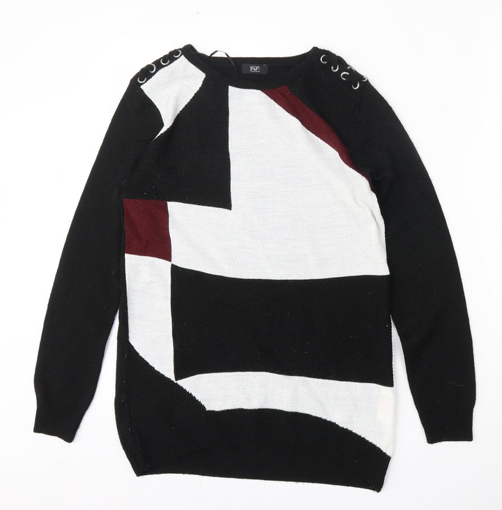 F&F Womens Multicoloured Round Neck  Acrylic Pullover Jumper Size 6