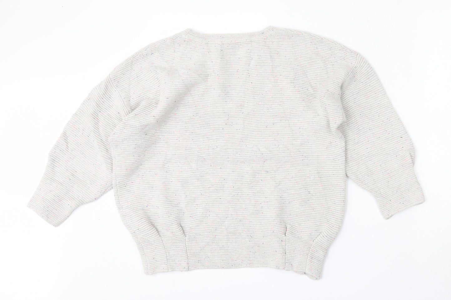 French Connection Womens Grey Round Neck  Cotton Pullover Jumper Size S