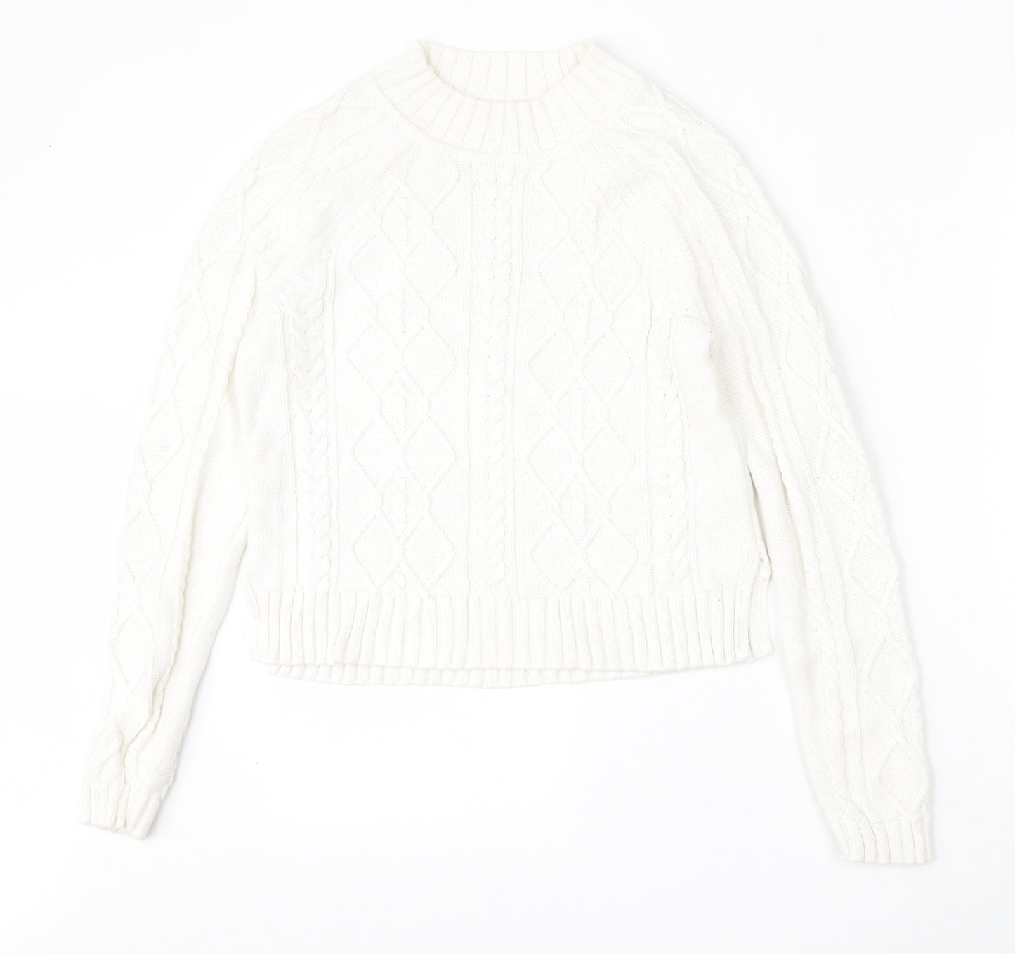Gap Womens White Round Neck  Cotton Pullover Jumper Size XS