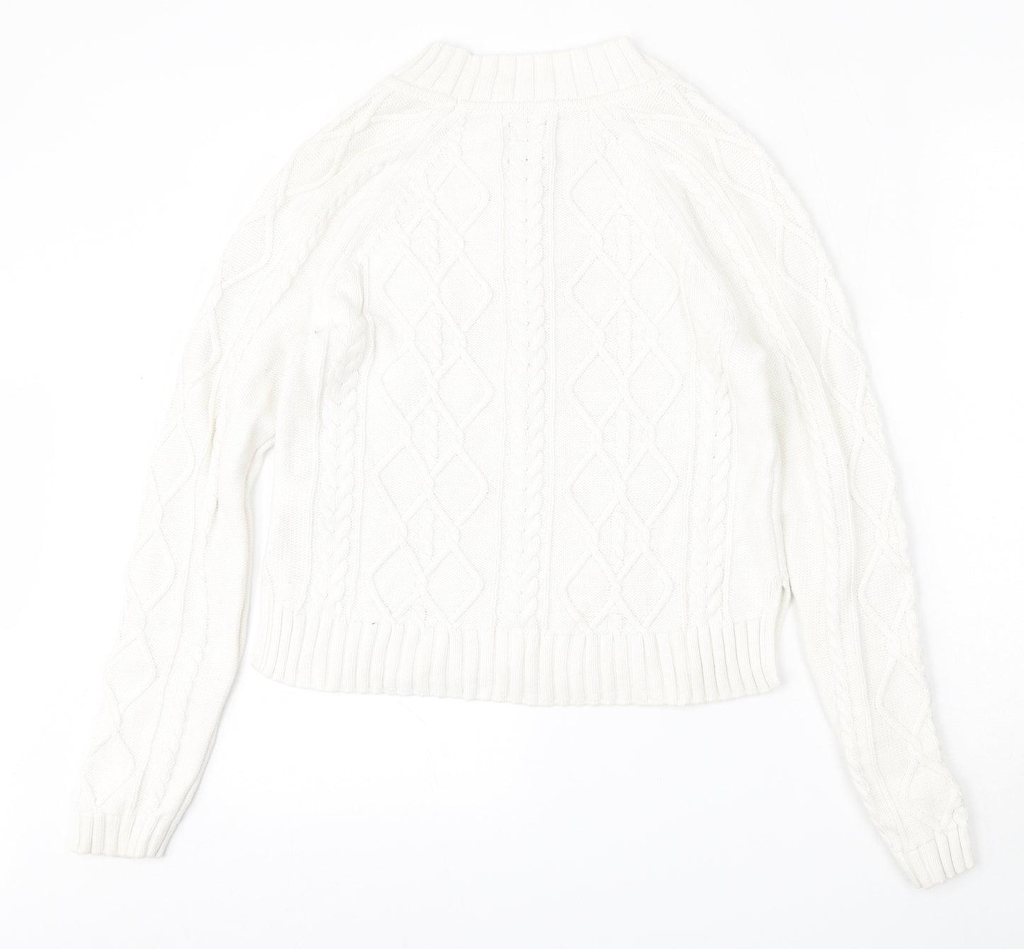 Gap Womens White Round Neck  Cotton Pullover Jumper Size XS