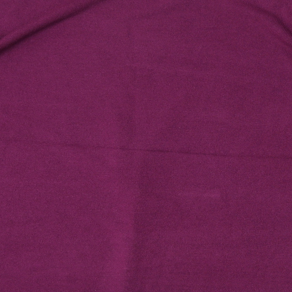 Bonmarché Womens Purple Round Neck  Acrylic Pullover Jumper Size 18