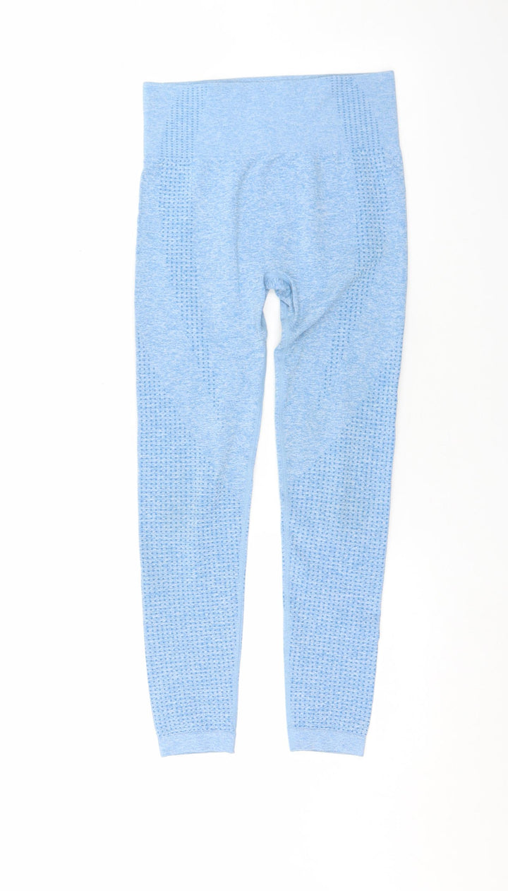 Preworn Womens Blue Flecked Polyimide Capri Leggings Size S L20.5 in Extra-Slim