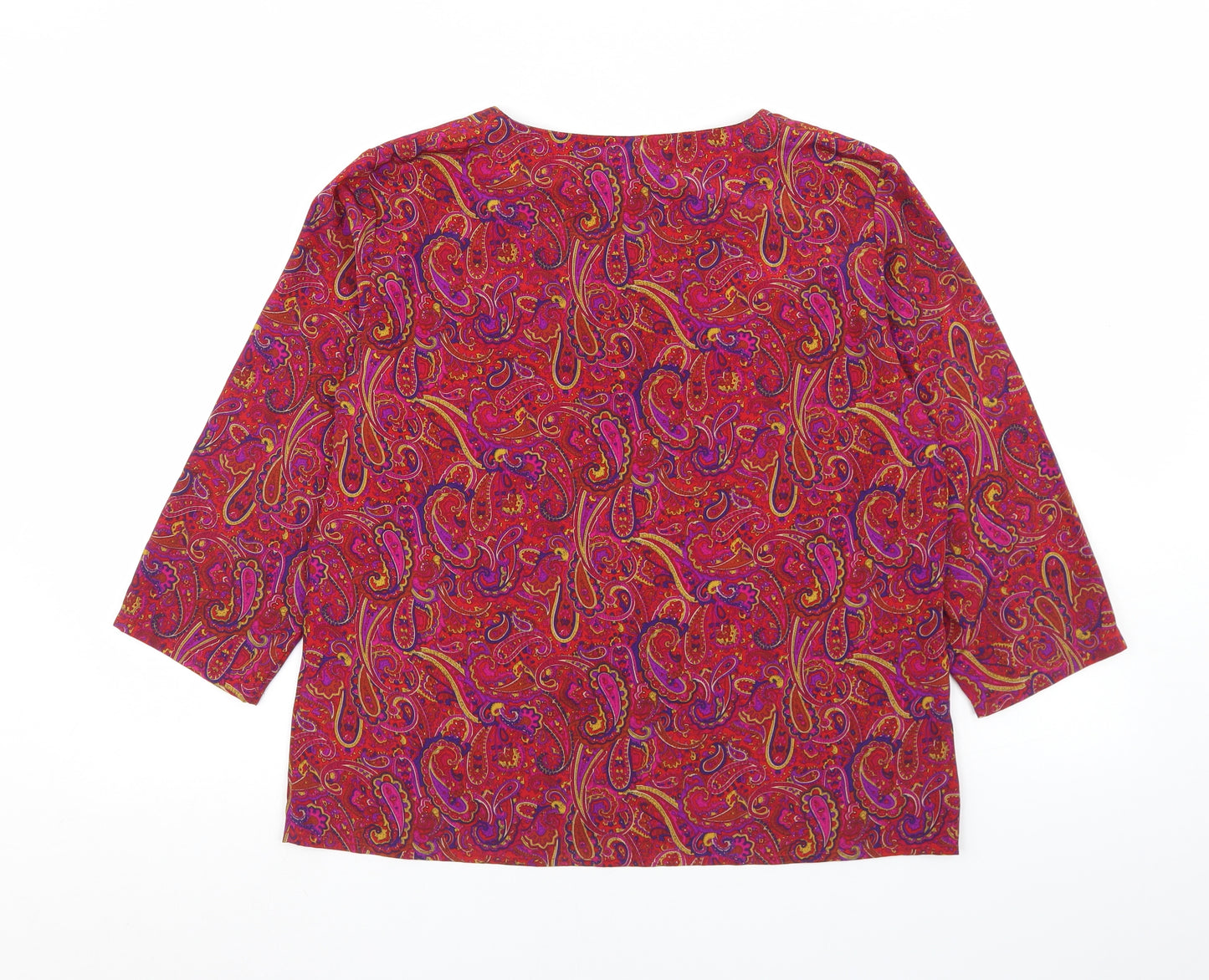 Peter barron Womens Purple Paisley Polyester Basic Blouse Size 12 Scoop Neck