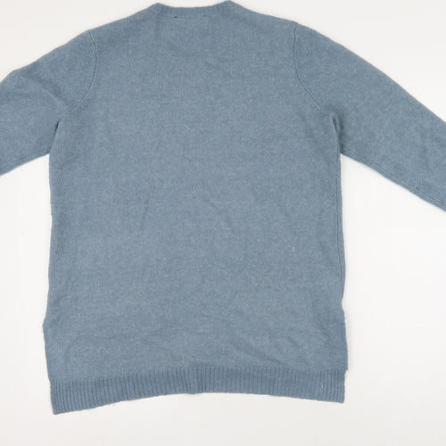 Picadilly Womens Blue Round Neck  Acrylic Pullover Jumper Size S