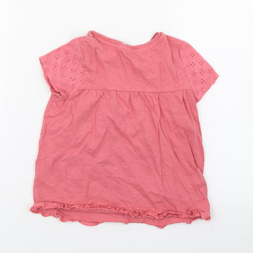 George Girls Pink  100% Cotton Basic Blouse Size 4-5 Years Round Neck Pullover