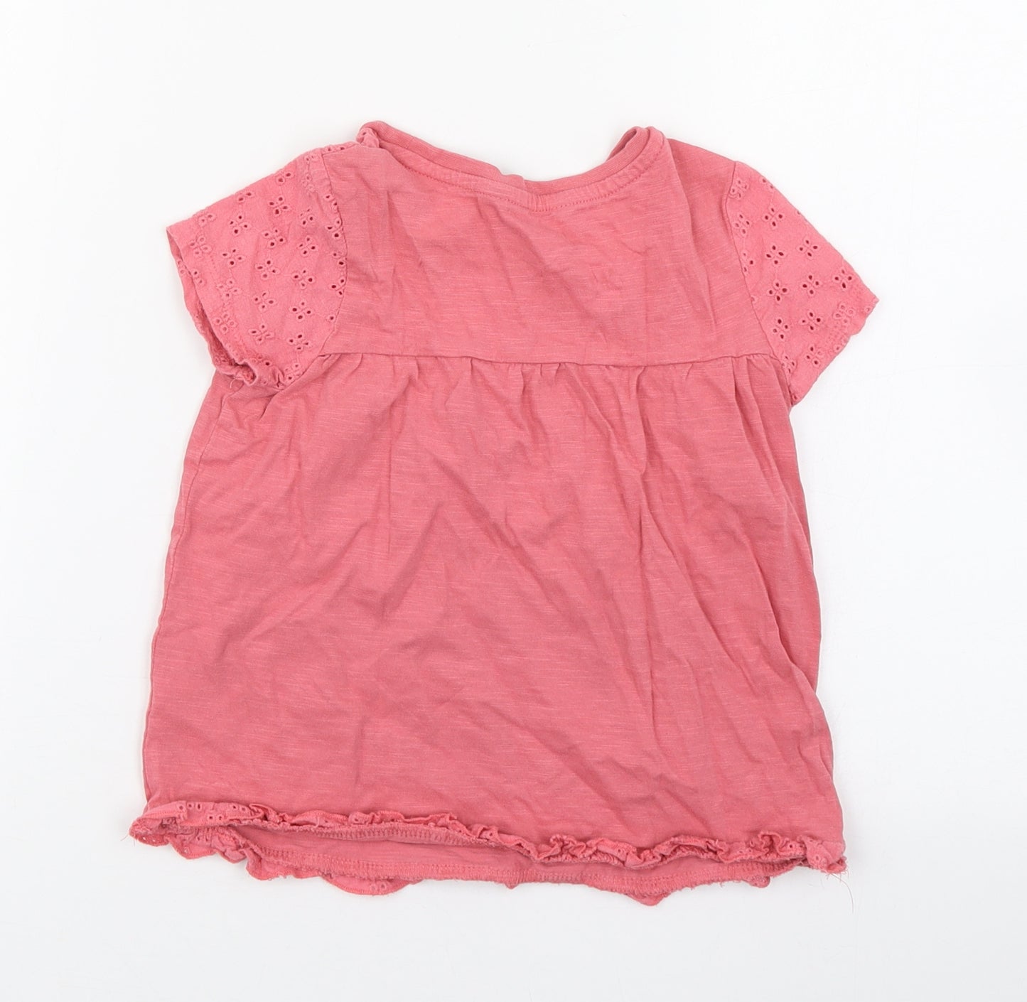George Girls Pink  100% Cotton Basic Blouse Size 4-5 Years Round Neck Pullover