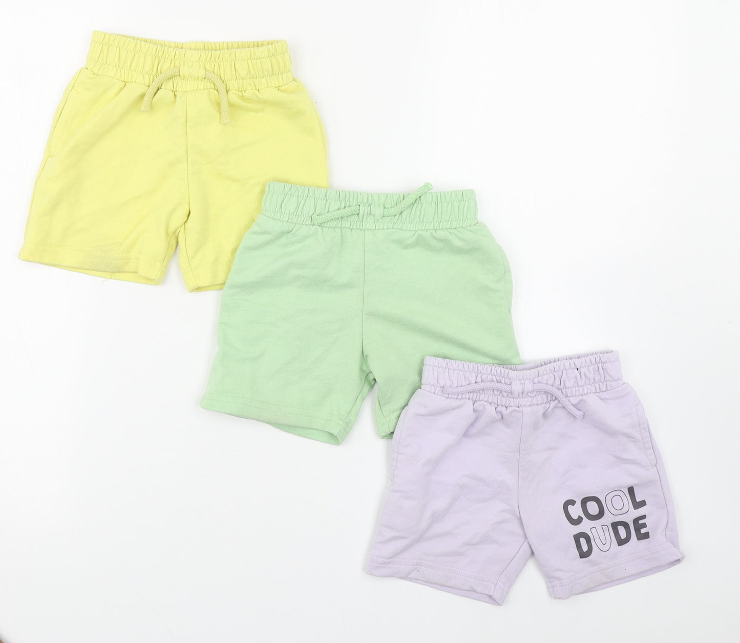 Dunnes Stores Baby Multicoloured  Cotton Jogger Trousers Size 12-18 Months   - 3 Pack Shorts