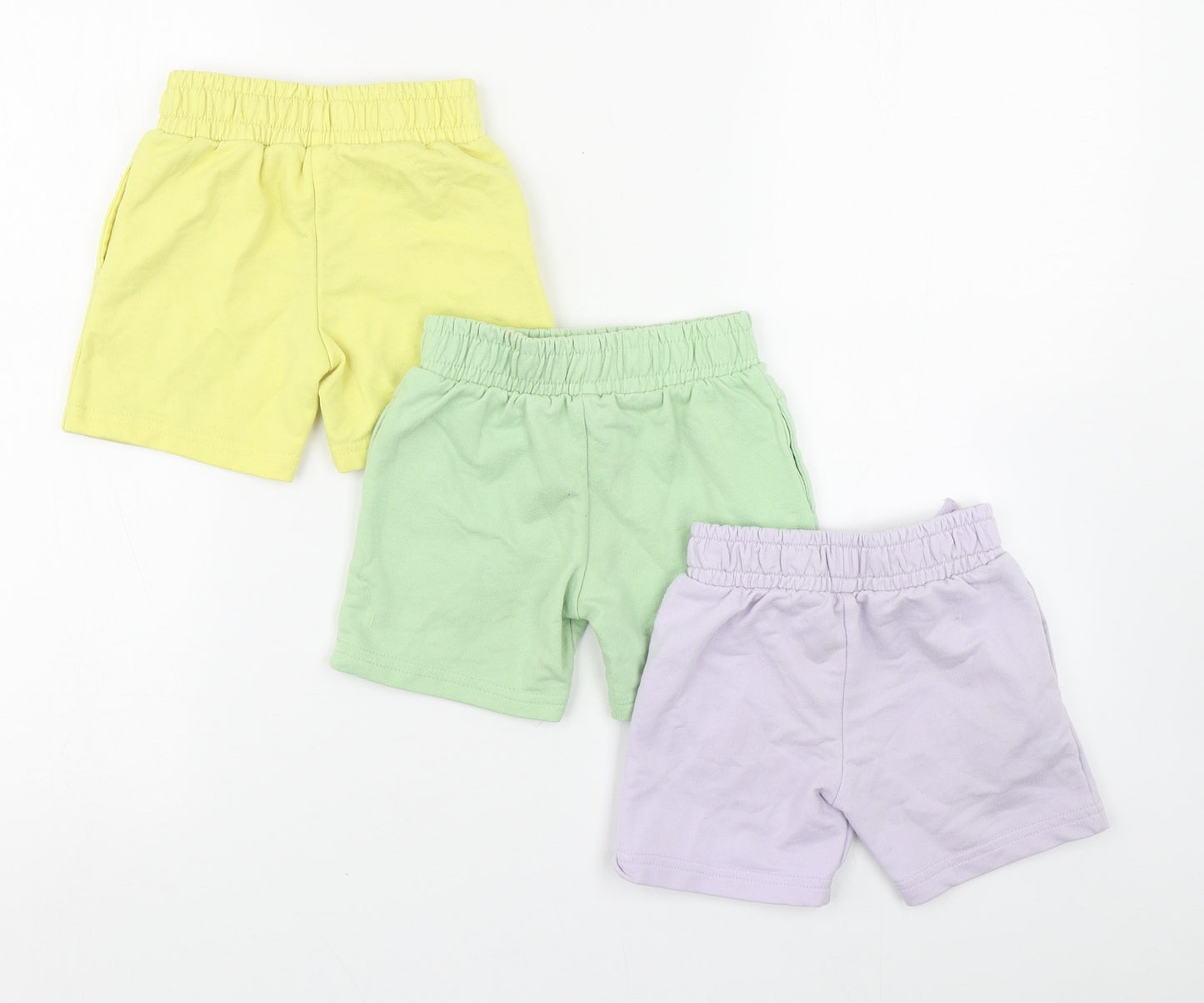 Dunnes Stores Baby Multicoloured  Cotton Jogger Trousers Size 12-18 Months   - 3 Pack Shorts