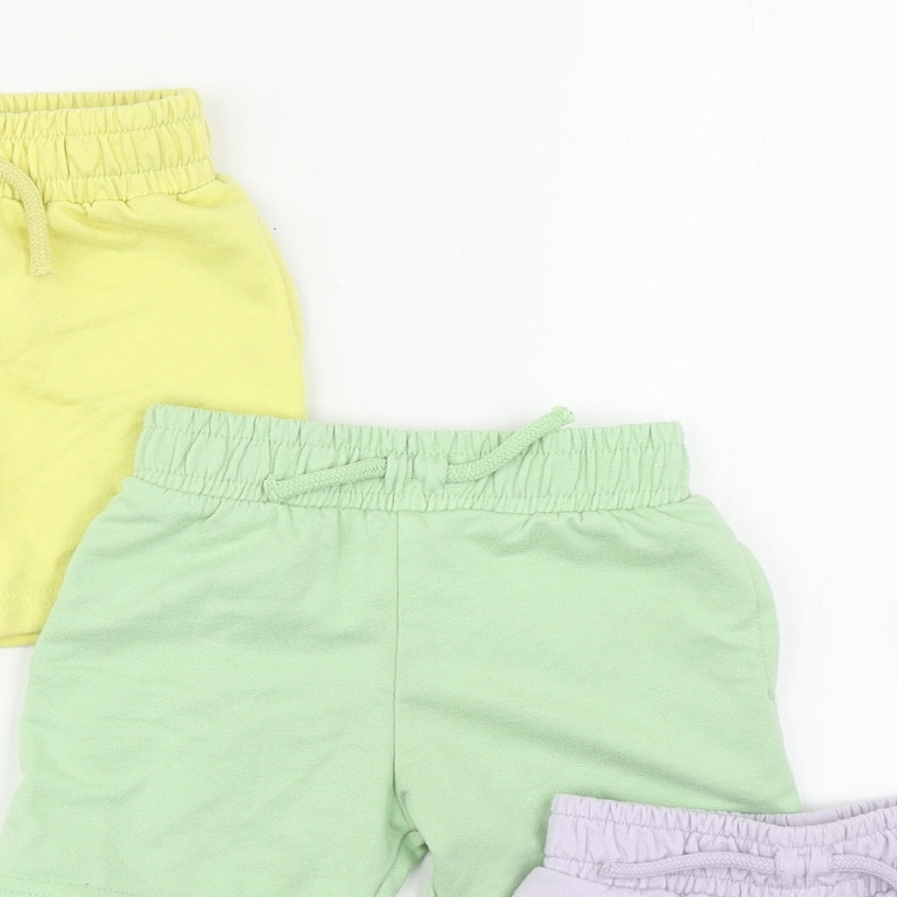 Dunnes Stores Baby Multicoloured  Cotton Jogger Trousers Size 12-18 Months   - 3 Pack Shorts