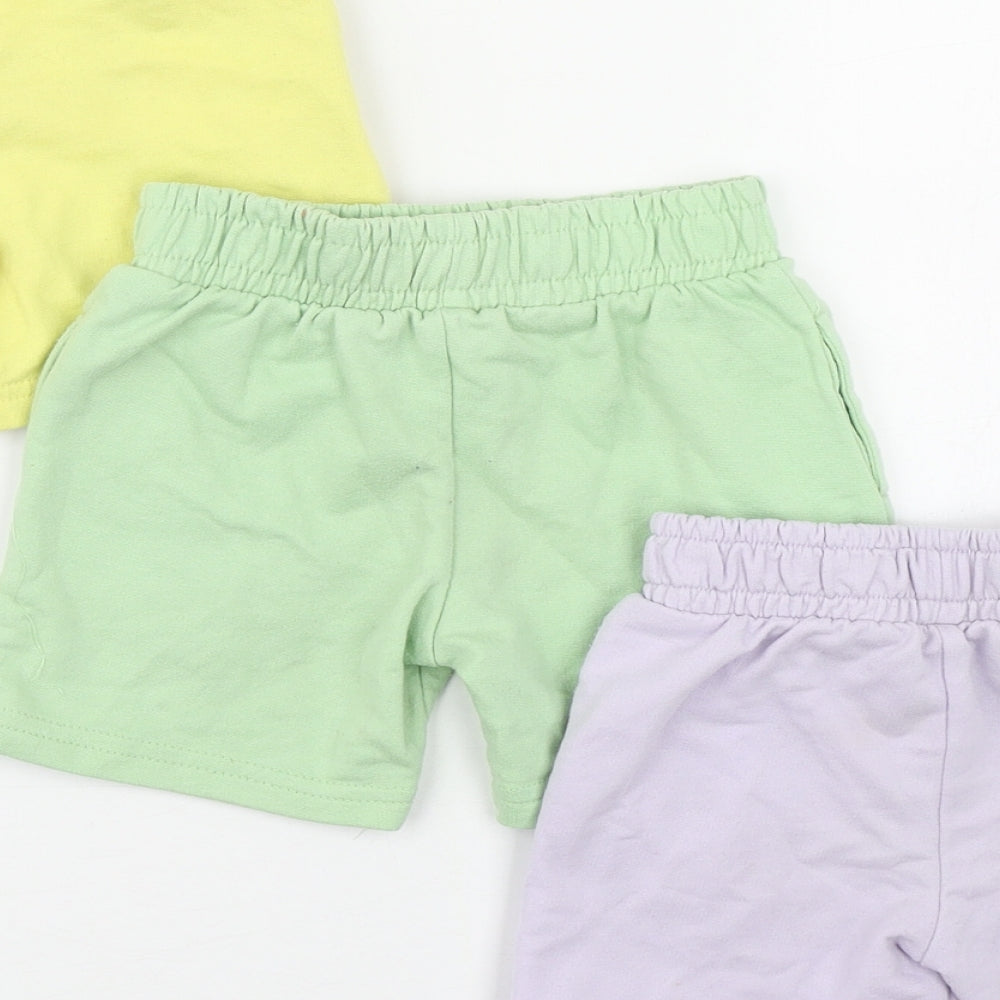Dunnes Stores Baby Multicoloured  Cotton Jogger Trousers Size 12-18 Months   - 3 Pack Shorts