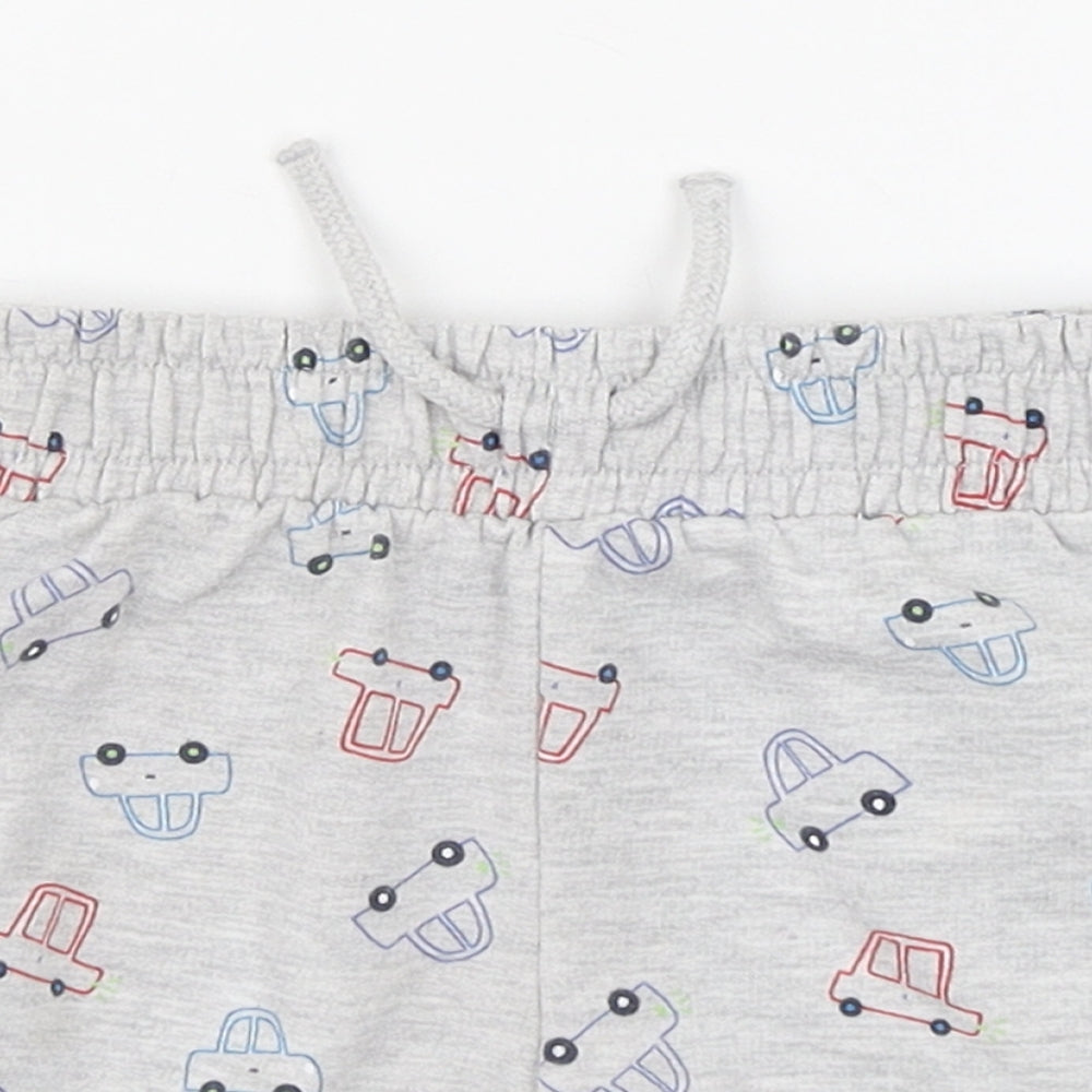 Dunnes Stores Boys Grey Geometric Cotton Jogger Trousers Size 12-18 Months