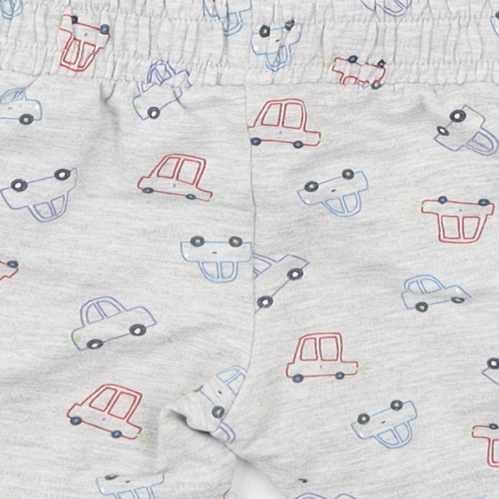 Dunnes Stores Boys Grey Geometric Cotton Jogger Trousers Size 12-18 Months