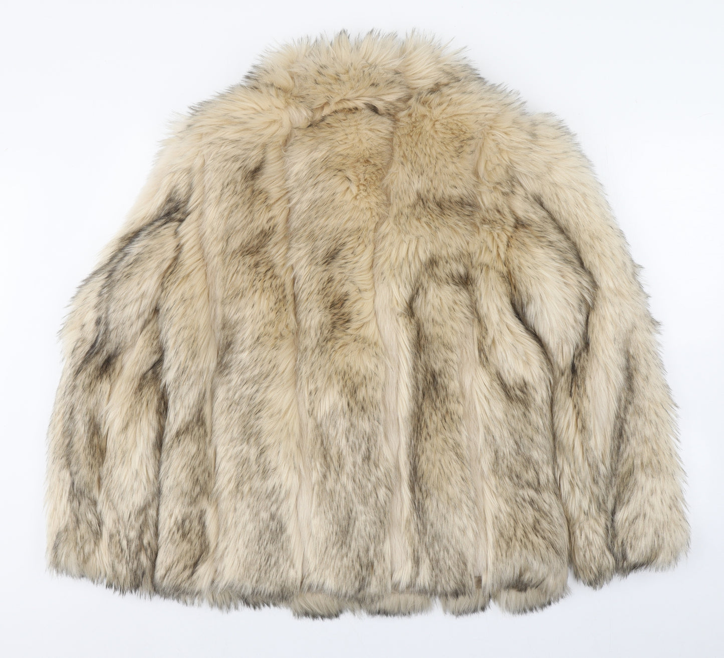 Topshop Womens Brown   Overcoat Coat Size 10  Hook & Eye - Faux Fur