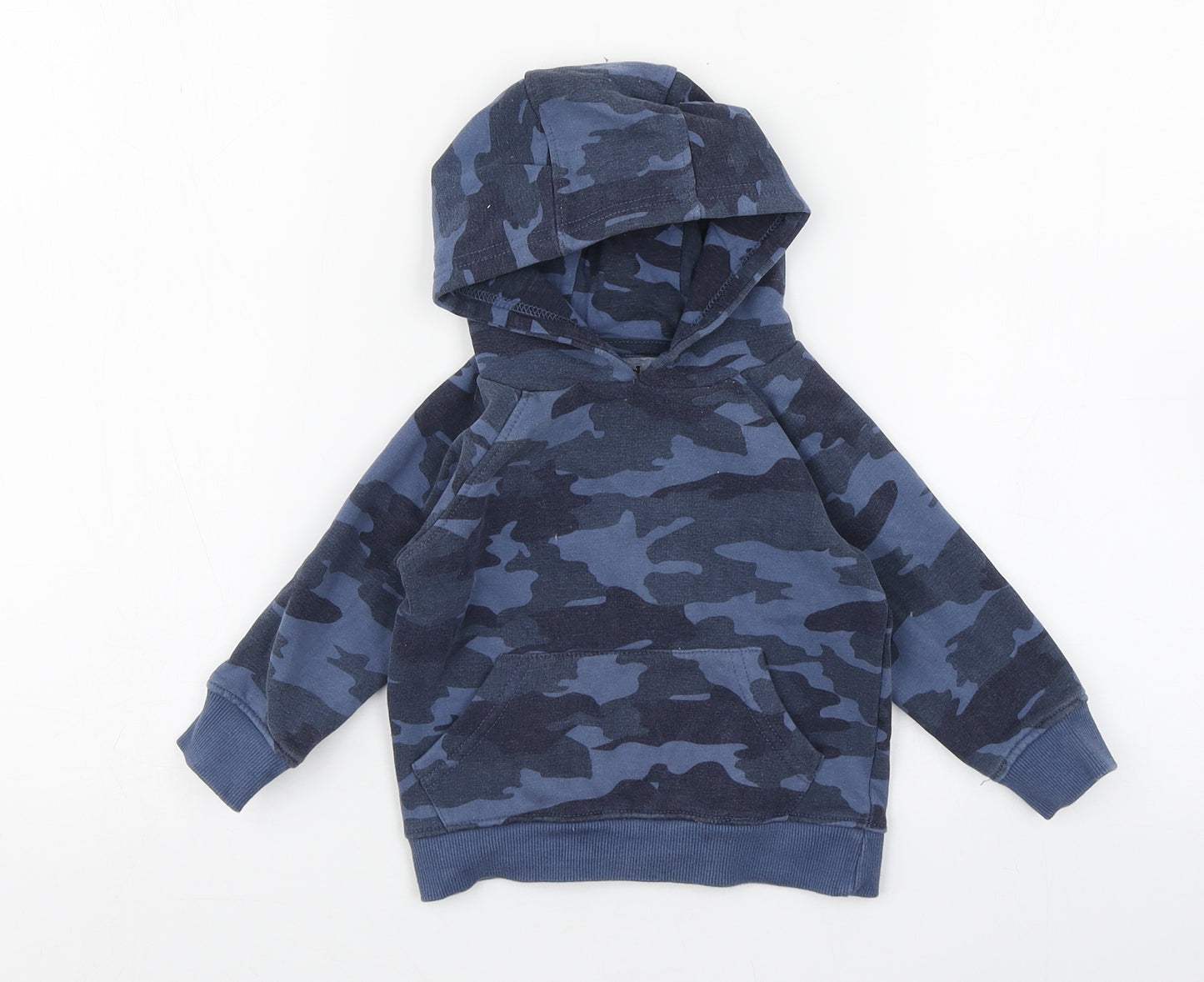 M&Co Boys Blue Camouflage Cotton Pullover Jumper Size 18-24 Months  Pullover
