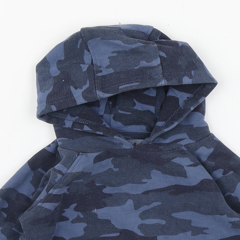 M&Co Boys Blue Camouflage Cotton Pullover Jumper Size 18-24 Months  Pullover
