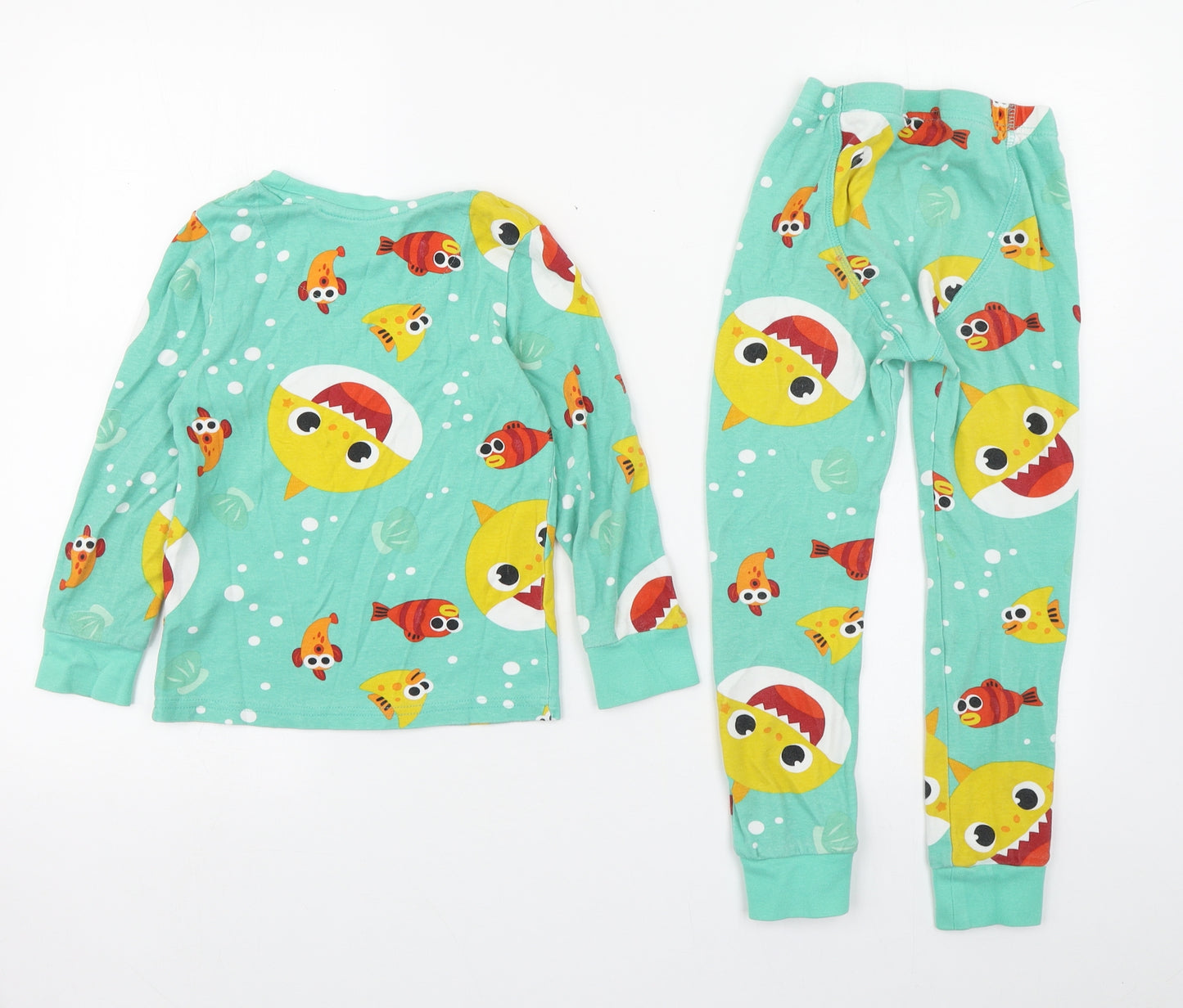 George Boys Multicoloured Geometric Cotton  Pyjama Set Size 5-6 Years  Pullover - Baby Shark