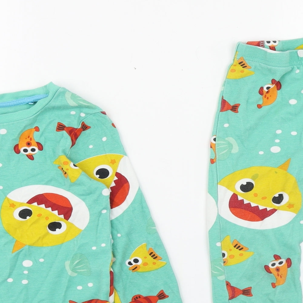 George Boys Multicoloured Geometric Cotton  Pyjama Set Size 5-6 Years  Pullover - Baby Shark