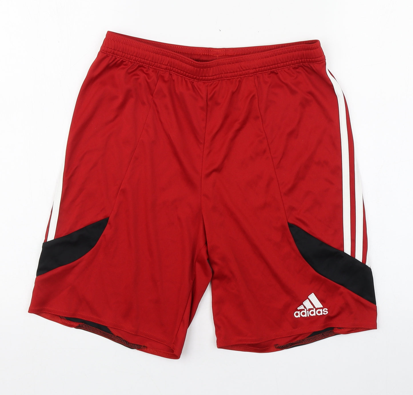 adidas Boys Red  Polyester Sweat Shorts Size 14 Years  Regular