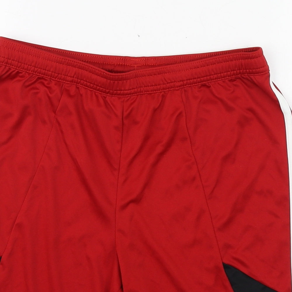 adidas Boys Red  Polyester Sweat Shorts Size 14 Years  Regular