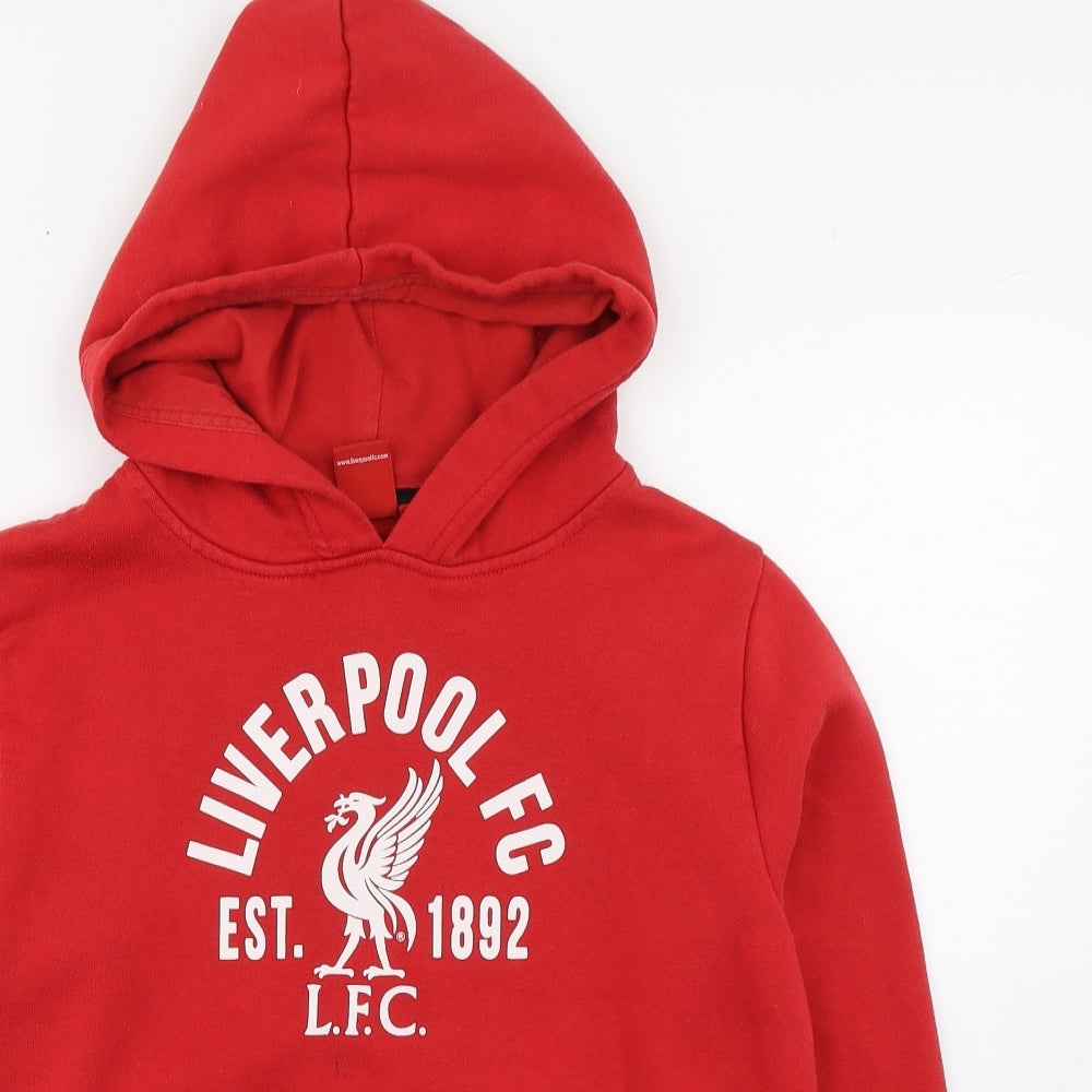 Liverpool FC Boys Red  Cotton Pullover Hoodie Size 13-14 Years  Pullover
