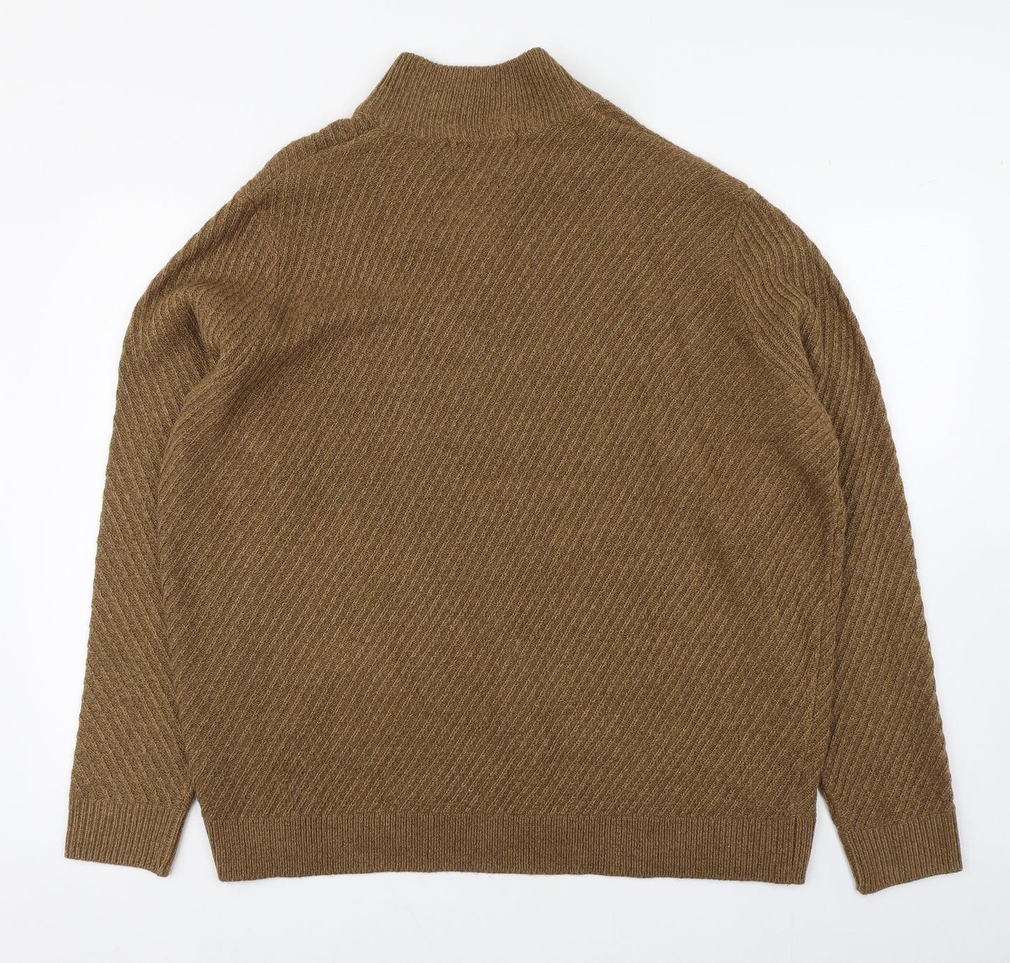 F&F Mens Brown High Neck  Acrylic Pullover Jumper Size 3XL