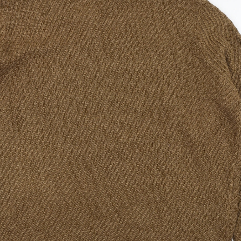 F&F Mens Brown High Neck  Acrylic Pullover Jumper Size 3XL