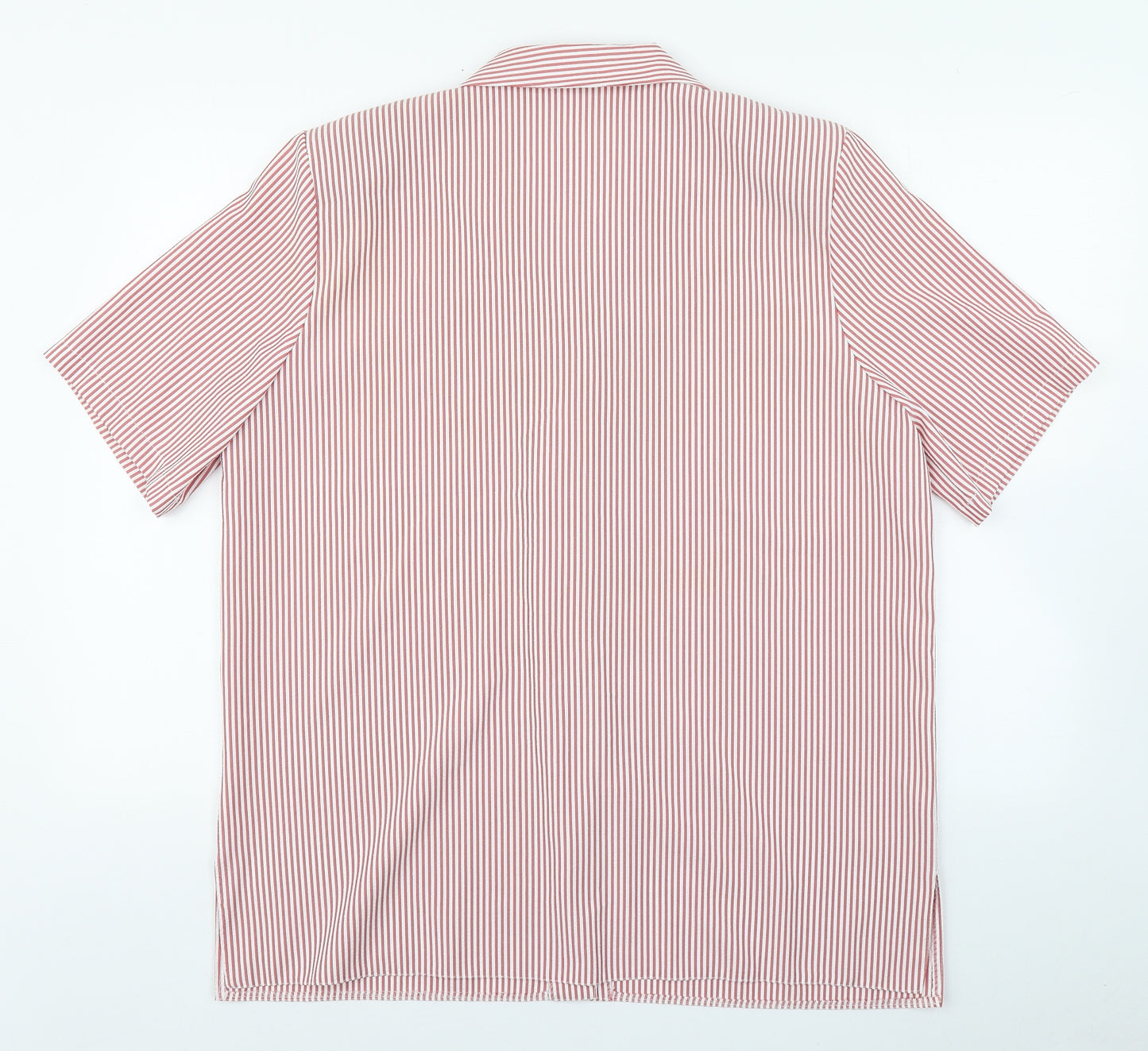 Boldgreen Womens Pink Striped Cotton Basic Button-Up Size L Collared
