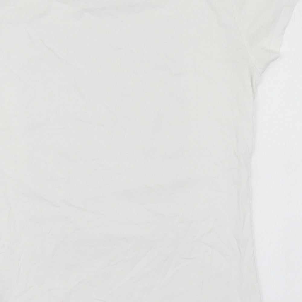 Lee Cooper Womens White  100% Cotton Basic T-Shirt Size 12 Round Neck