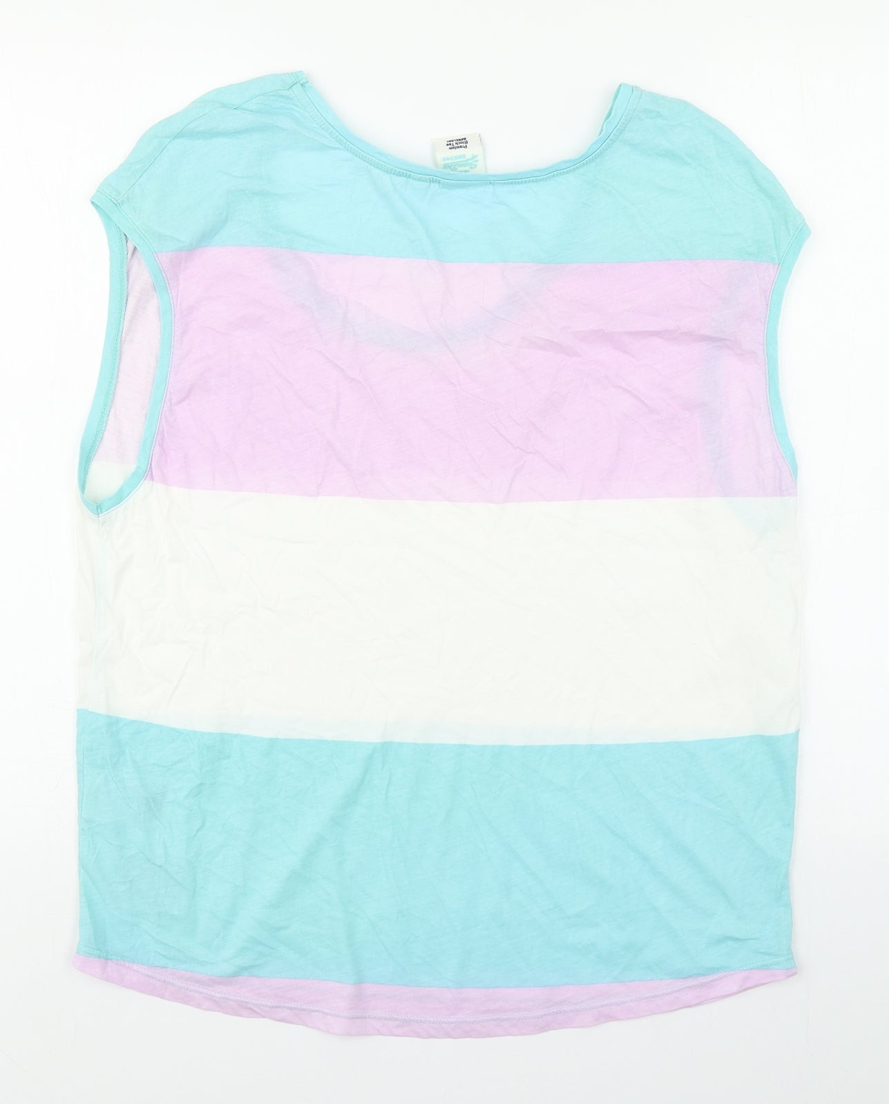 Superdry Mens Multicoloured Striped Cotton  T-Shirt Size M Round Neck
